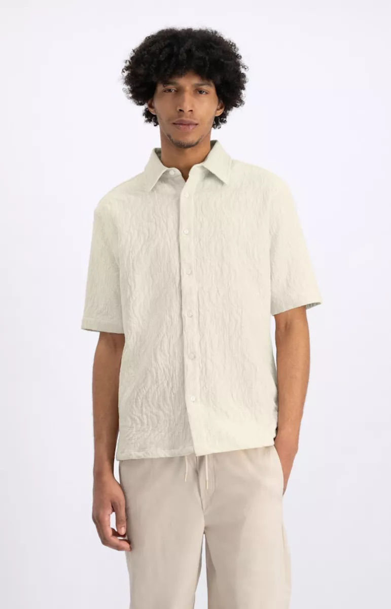 Law of the Sea-Stag jacquard shirt-10198-808 sand-ZAND
