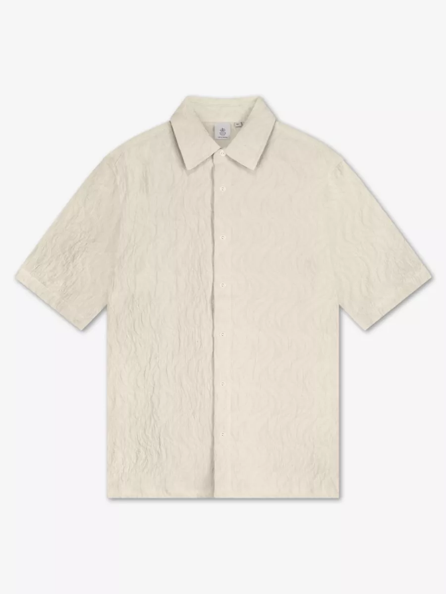 Law of the Sea-Stag jacquard shirt-10198-808 sand-ZAND