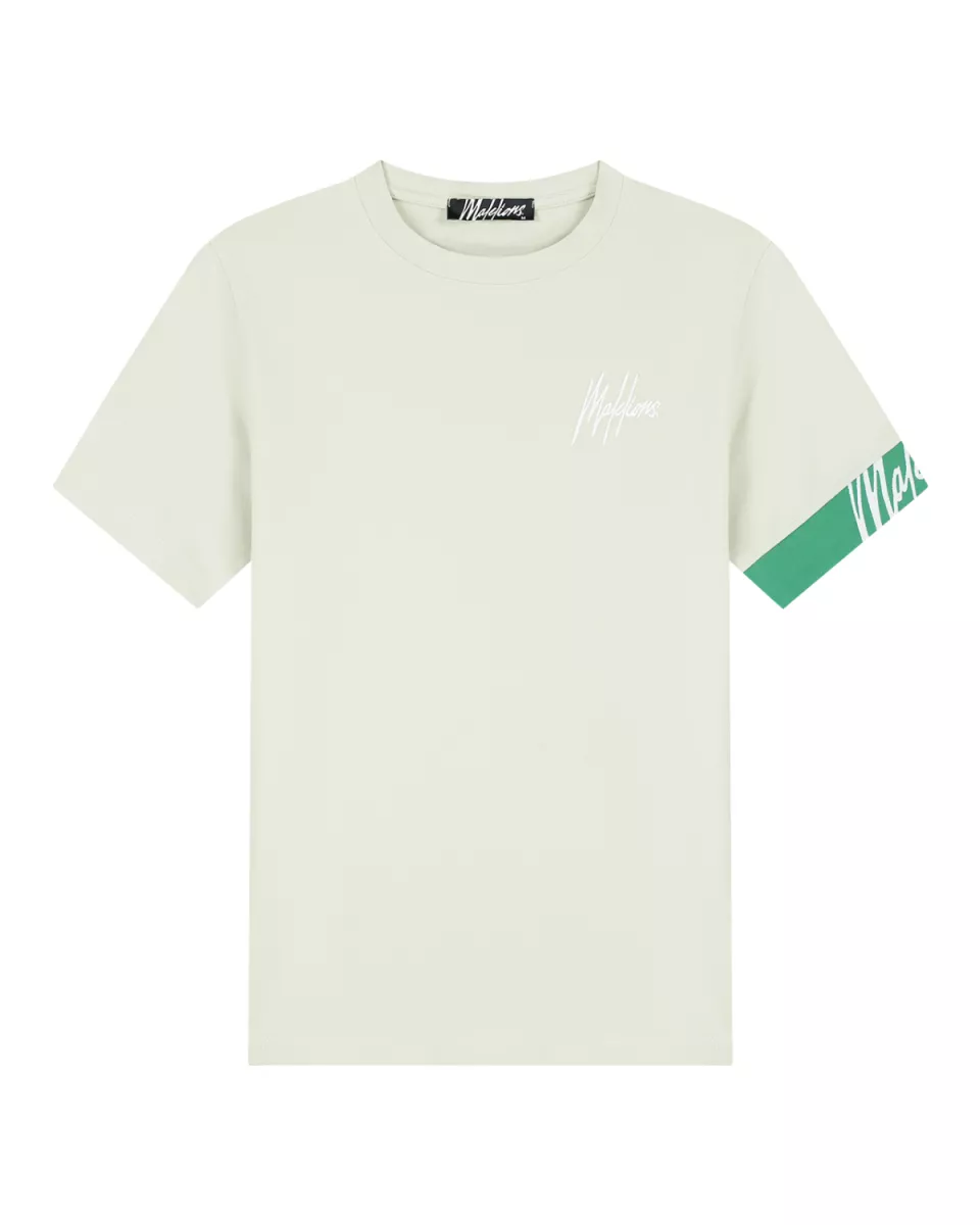 MALELIONS-Malelions men captain t-shirt 2.0-MM1-HS25-01-739 Light sage green-GROEN