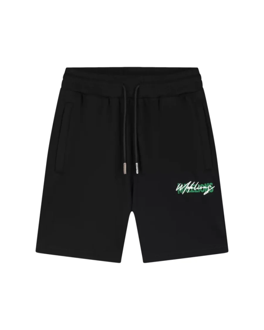 MALELIONS-Malelions men iconic shorts-MM1-HS25-29-920 Black green-ZWART