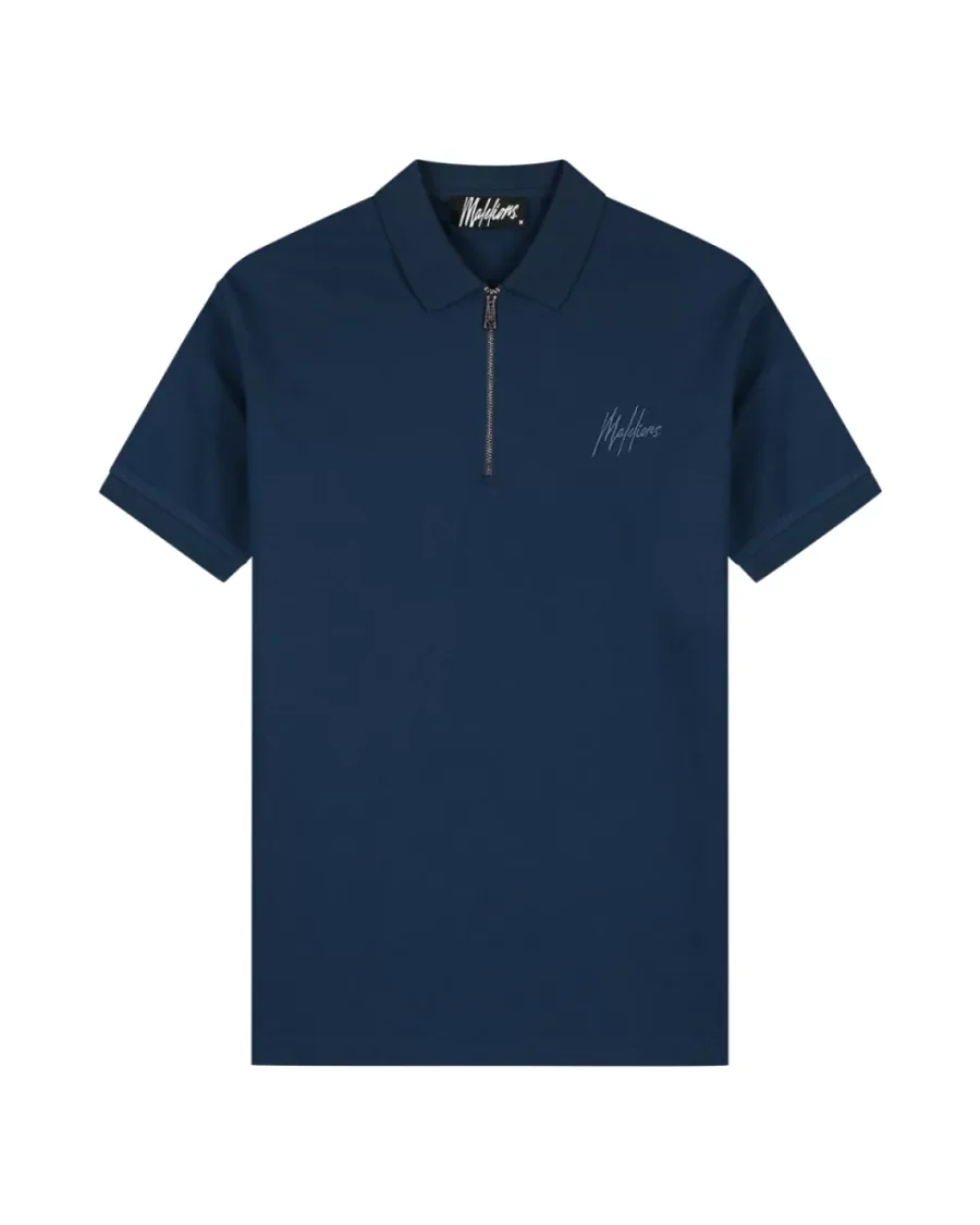 MALELIONS-Malelions men zip polo-MM1-HS25-41-303 Navy-NAVY