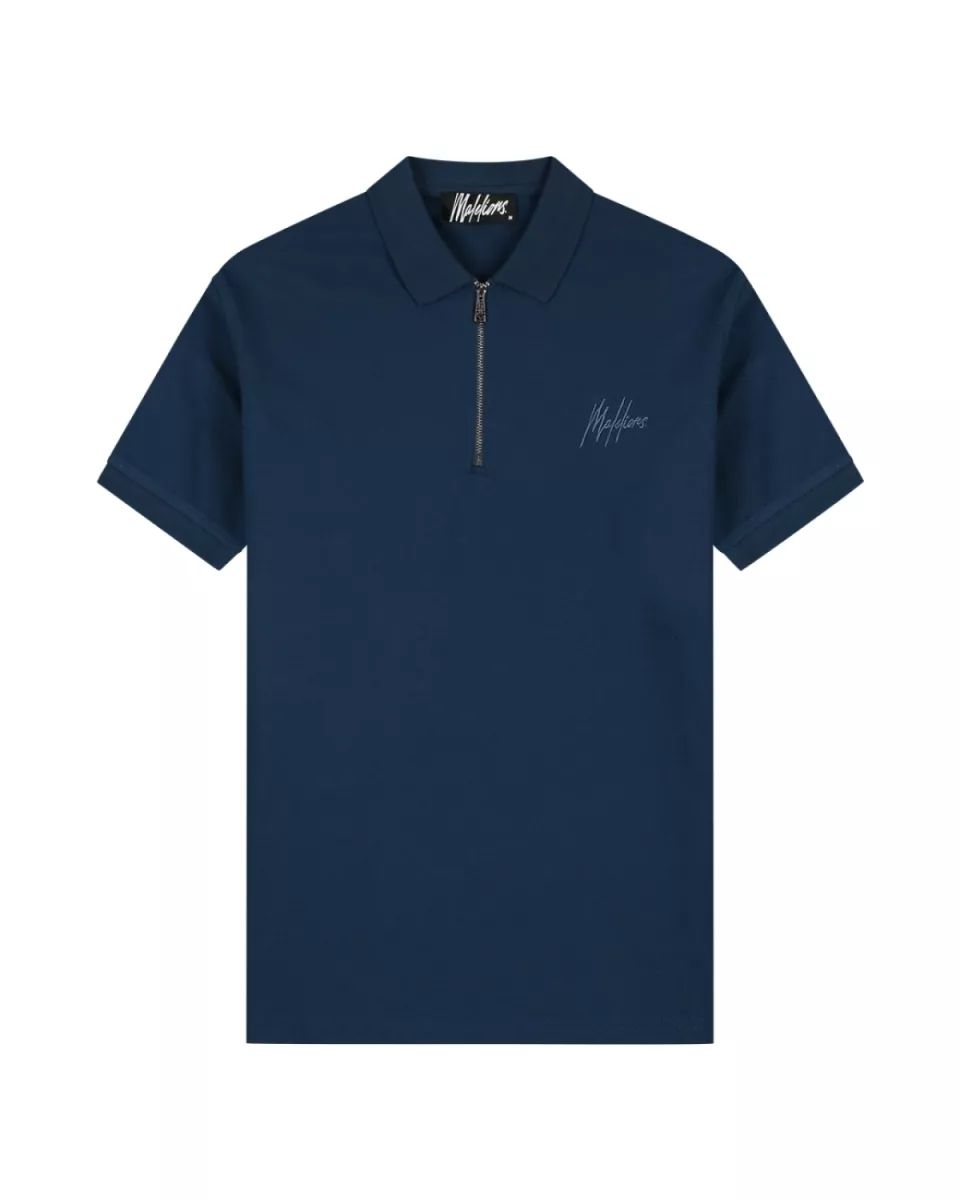MALELIONS-Malelions men zip polo-MM1-HS25-41-303 Navy-NAVY