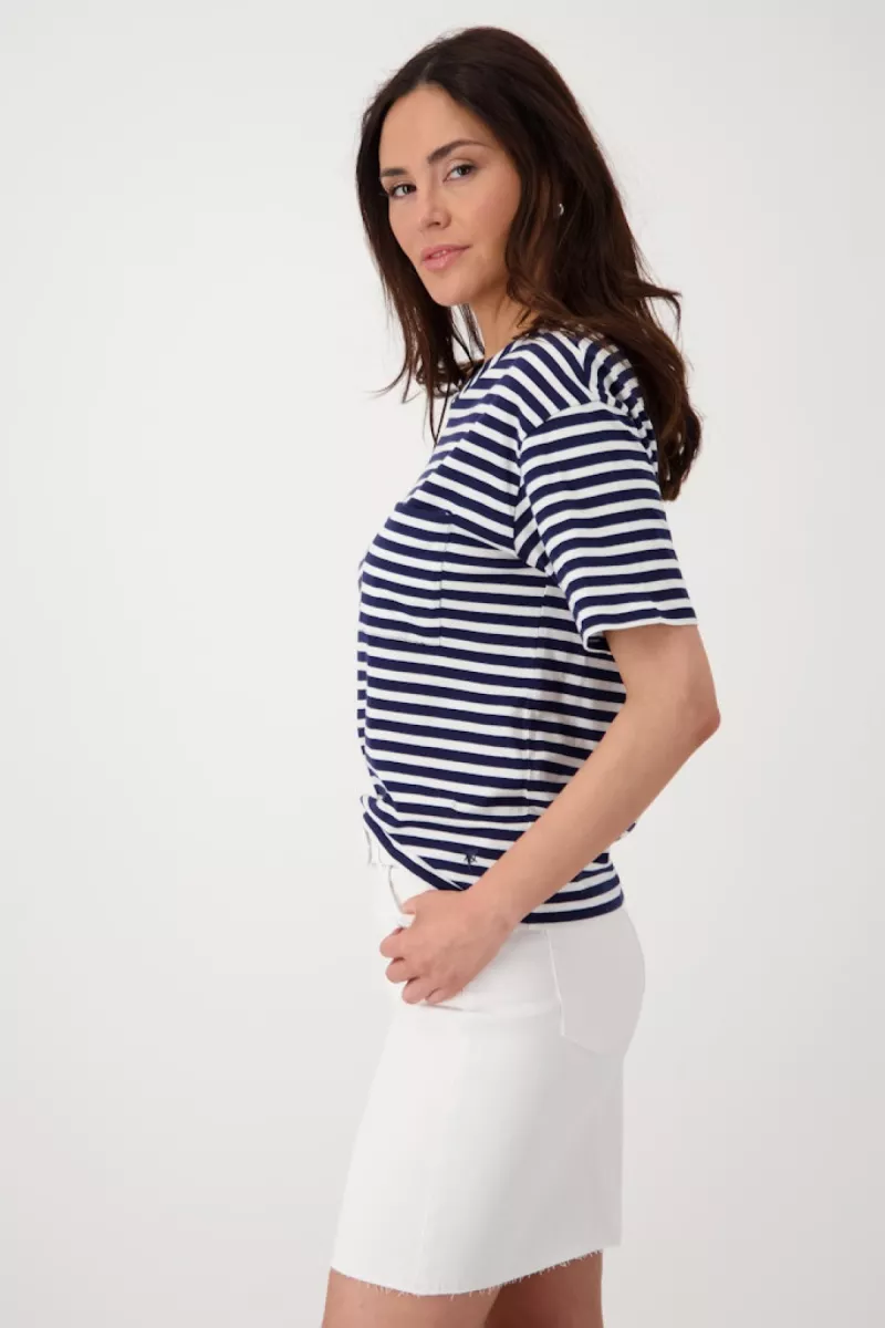 Monari--409980-719 Navy blue stripped-NAVY