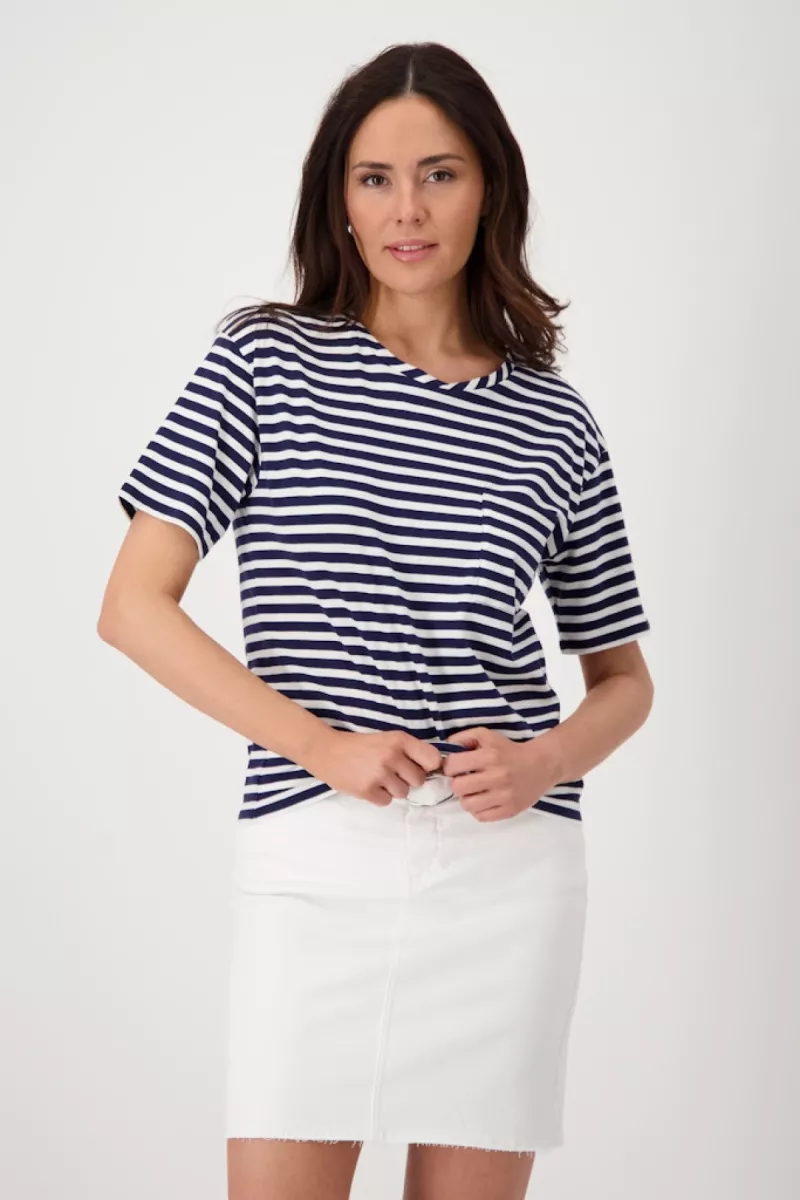 Monari--409980-719 Navy blue stripped-NAVY