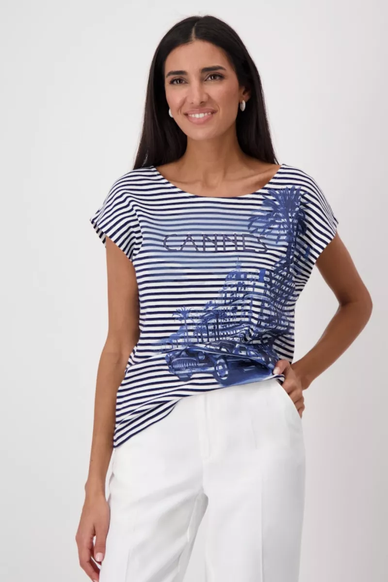 Monari--410022-719 Navy blue striped-NAVY