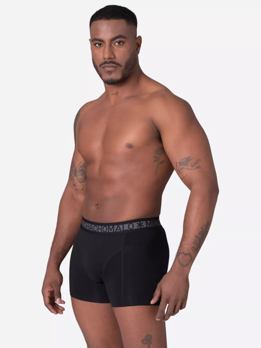 MUCHACHOMALO-Men 3-pack boxer shorts solid-Solid1010-653-ZWART