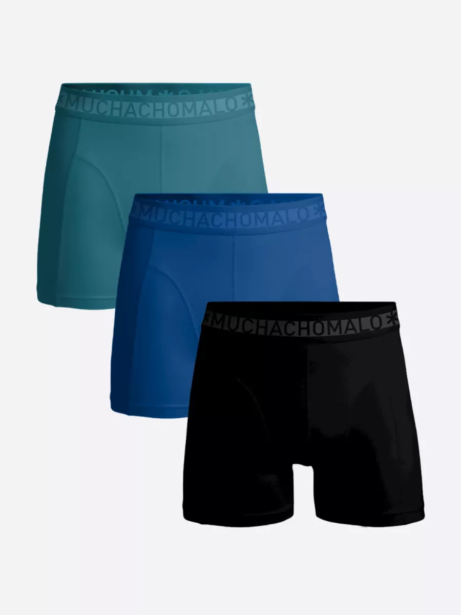 MUCHACHOMALO-Men 3-pack boxer shorts solid-Solid1010-653-ZWART