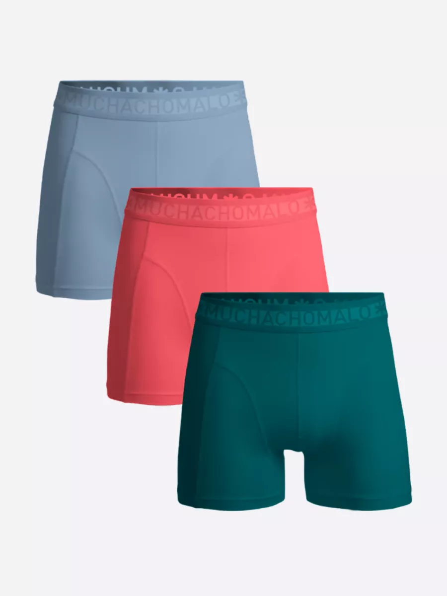 MUCHACHOMALO-Men 3-pack boxer shorts solid-Solid1010-655-GROEN