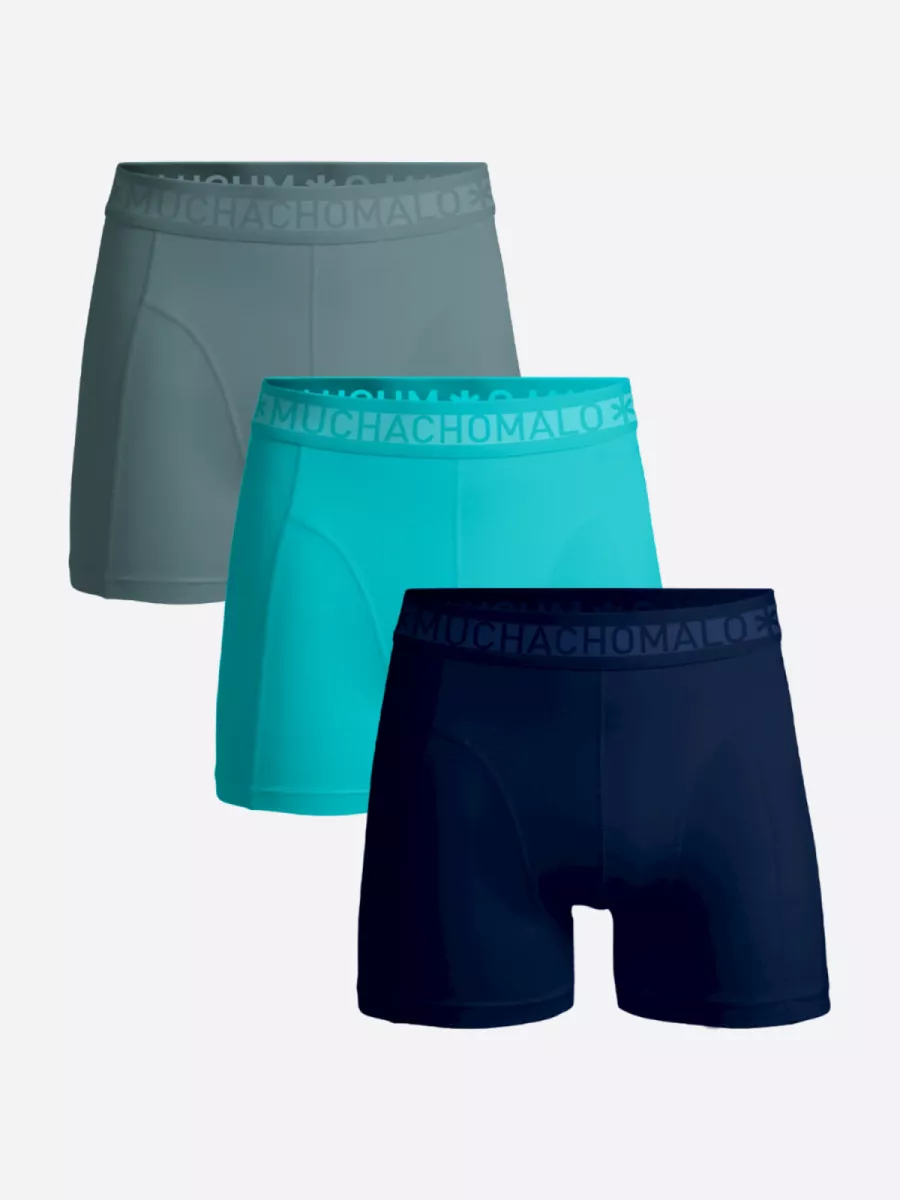 MUCHACHOMALO-Men 3-pack boxer shorts solid-Solid1010-657-BLAUW