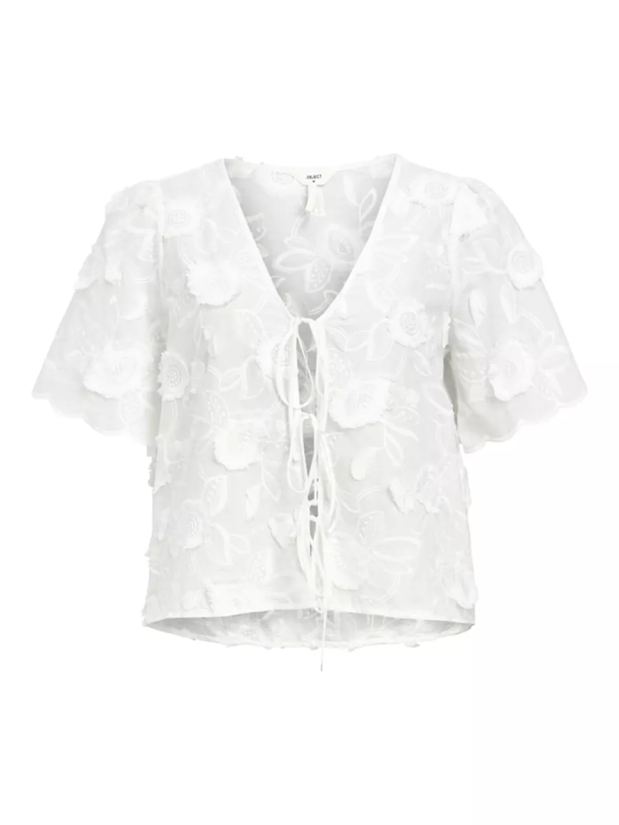 OBJECT-OBJMINI RE S/S V-NECK TOP 139-23047079-White-WIT