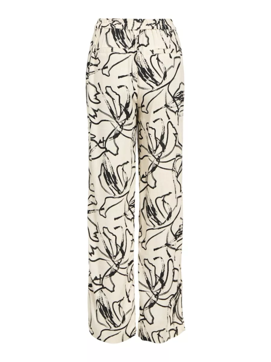 OBJECT-OBJSANNE ALINE WIDE PANT AOP NOOS-23044609-Sandshell-ZAND