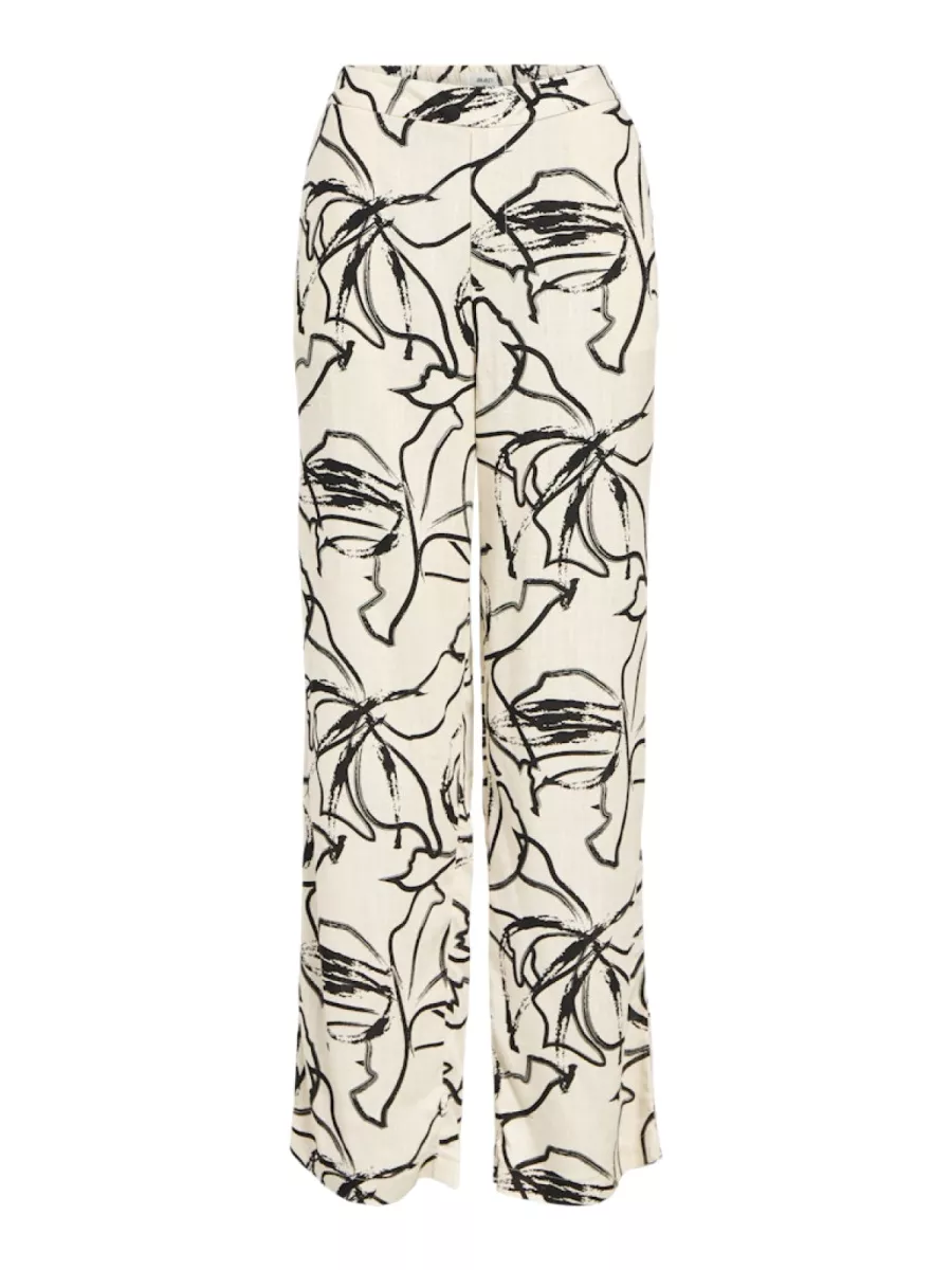 OBJECT-OBJSANNE ALINE WIDE PANT AOP NOOS-23044609-Sandshell-ZAND