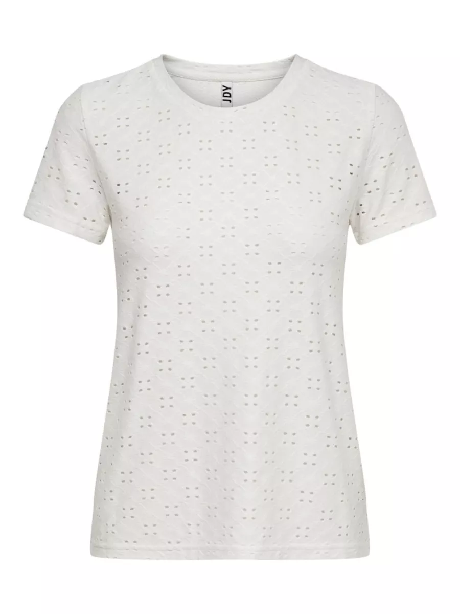 ONLY-JDYCATHINKA S/S TAG TOP JRS NOOS-15158450-Cloud Dancer-CREME