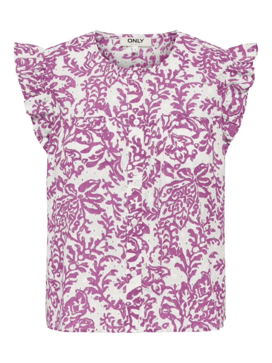 ONLY-ONLAMANDA CHANEE CAP EMB TOP WVN-15350007-Spring Crocus-ROSE COMBINATIES