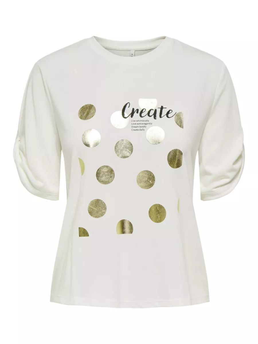 ONLY-ONLFREE LIFE S/S CREATE TOP BOX JRS-15349921-Cloud Dancer-CREME