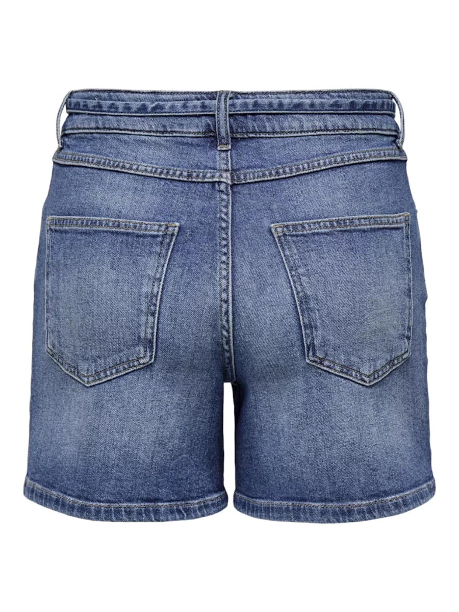 ONLY-ONLGIANNA MW BELTED SHORTS AZG DNM-15340706-Medium Blue-MIDDEN DENIM