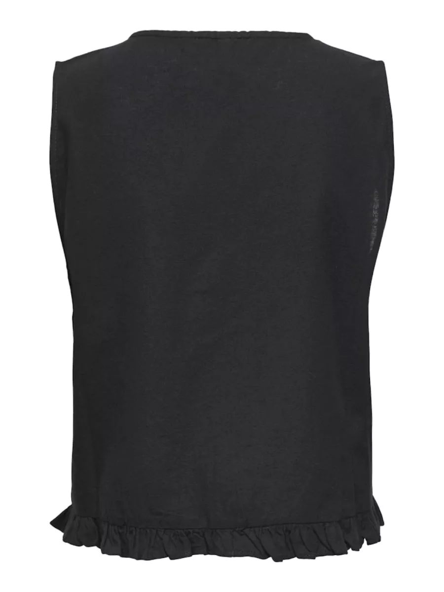 ONLY-ONLJAKIRI LINEN S/L EMB VEST PTM-15346503-Black-BLACK