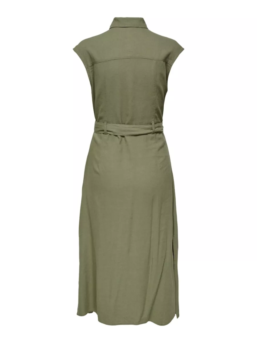 ONLY-ONLLIMA S/L LINEN BL LONG BELT DRES-15348677-Mermaid-ZEE GROEN