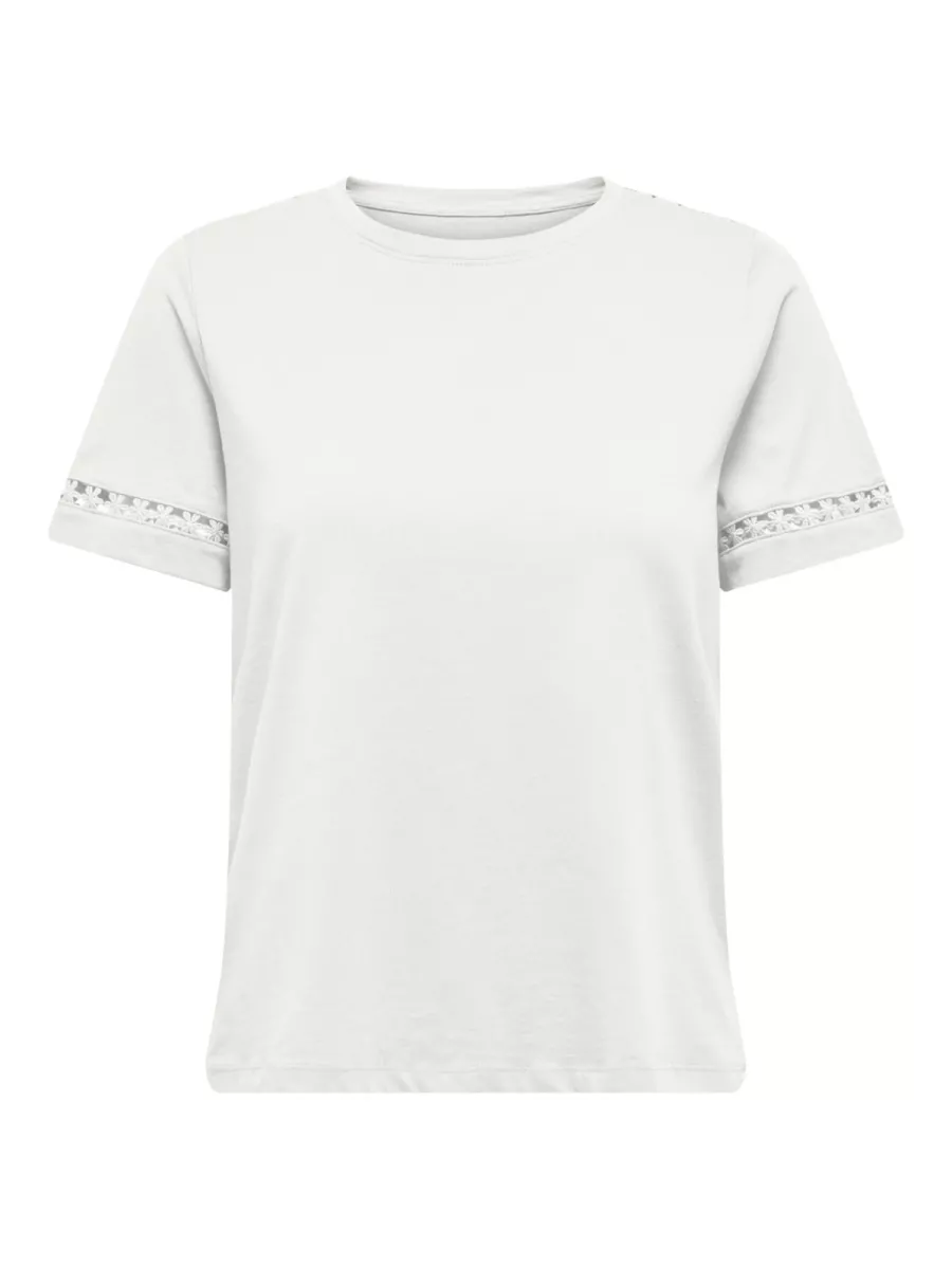 ONLY-ONLMAYA FLOWER S/S TEE BOX JRS-15367841-Cloud Dancer-CREME