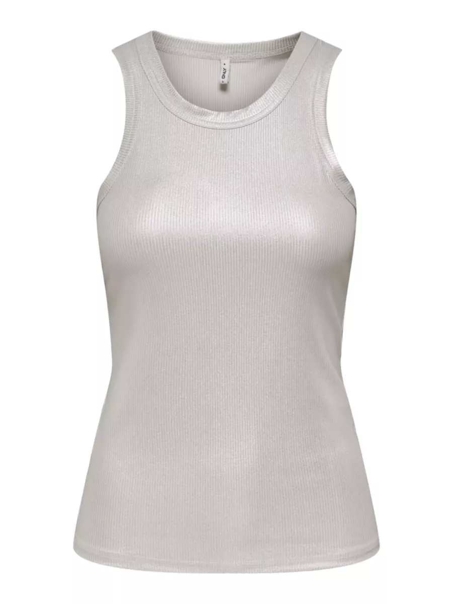 ONLY-ONLSOL LIFE S/L GLITTER RIB TOP JRS-15325270-Cloud Dancer-CREME