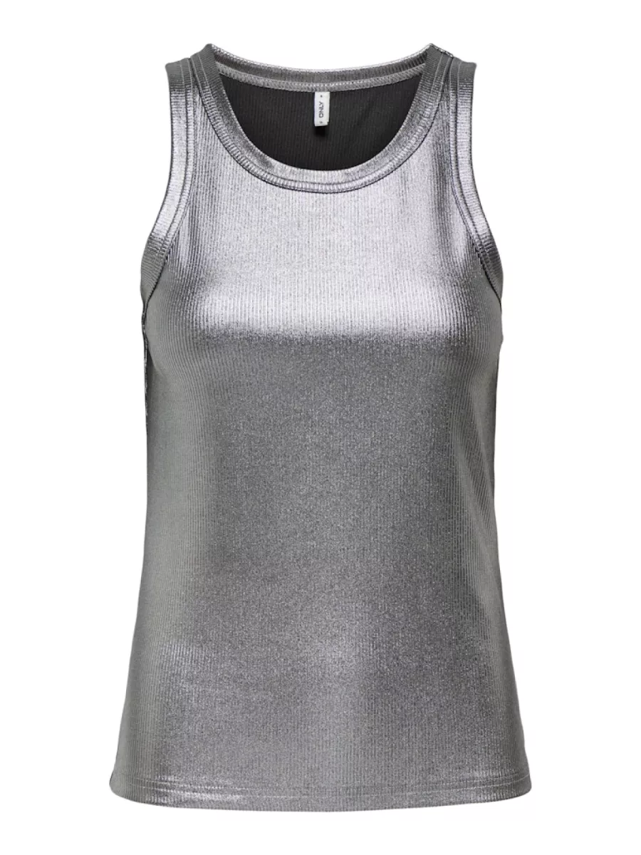 ONLY-ONLSOL LIFE S/L GLITTER RIB TOP JRS-15325270-Phantom-ANTRACIET