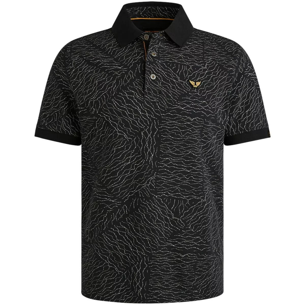 PME LEGEND-Short sleeve polo fine pique aop-PPSS2505859-5281 Salute-BLUE