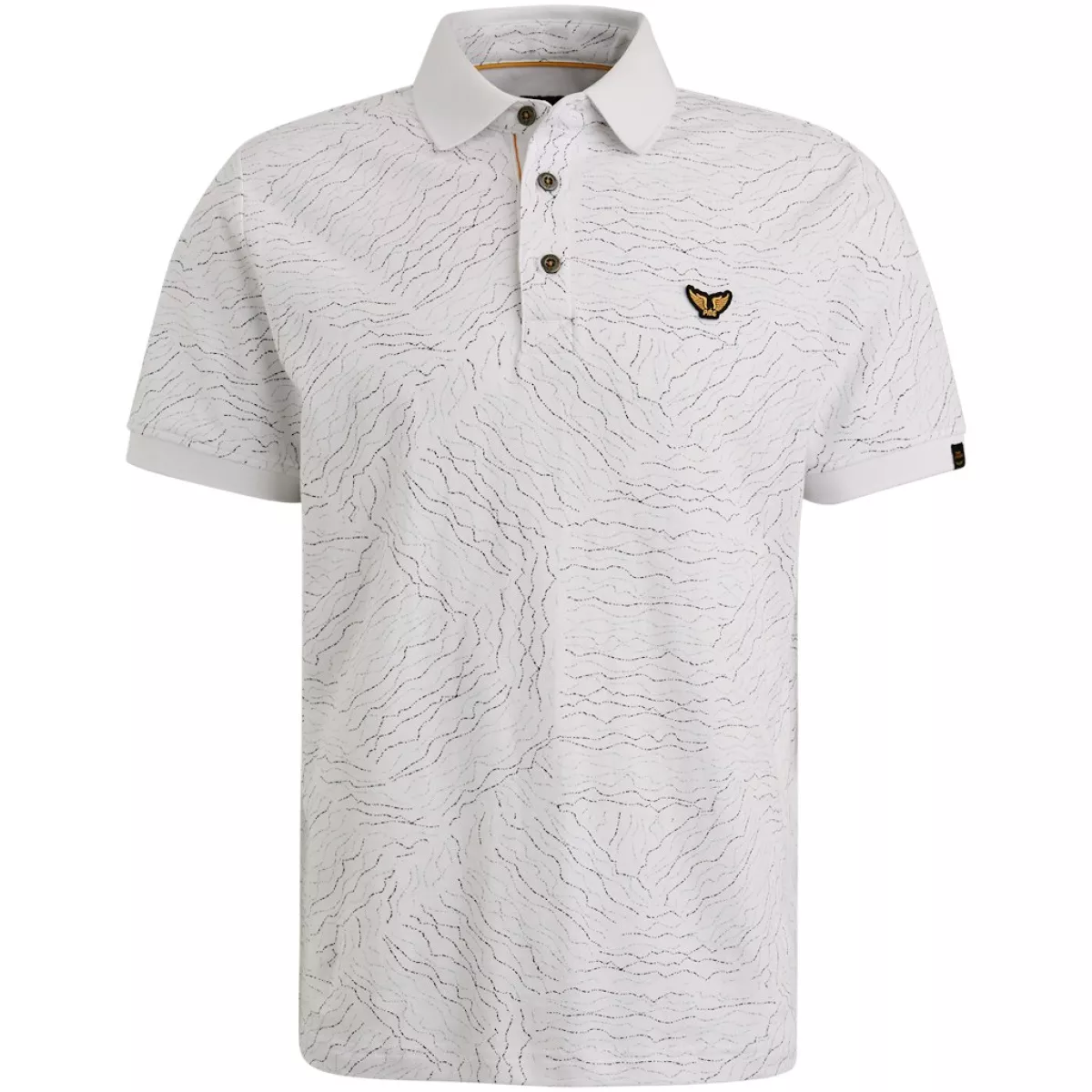 PME LEGEND-Short sleeve polo fine pique aop-PPSS2505859-7003 Bright white-WIT
