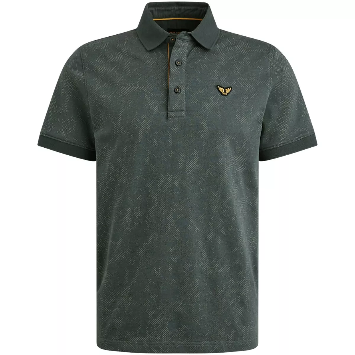 PME LEGEND-Short sleeve polo fine pique aop-PPSS2505860-9076 Dark slate-GRIJS