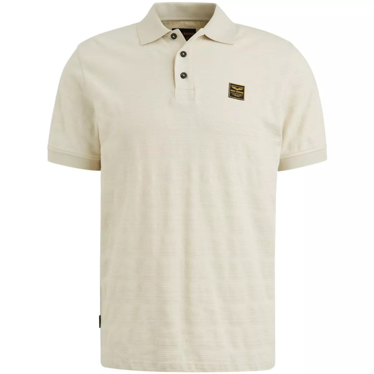PME LEGEND-Short sleeve polo jacquard jersey-PPSS2504854-7013 Bone white-BEIGE