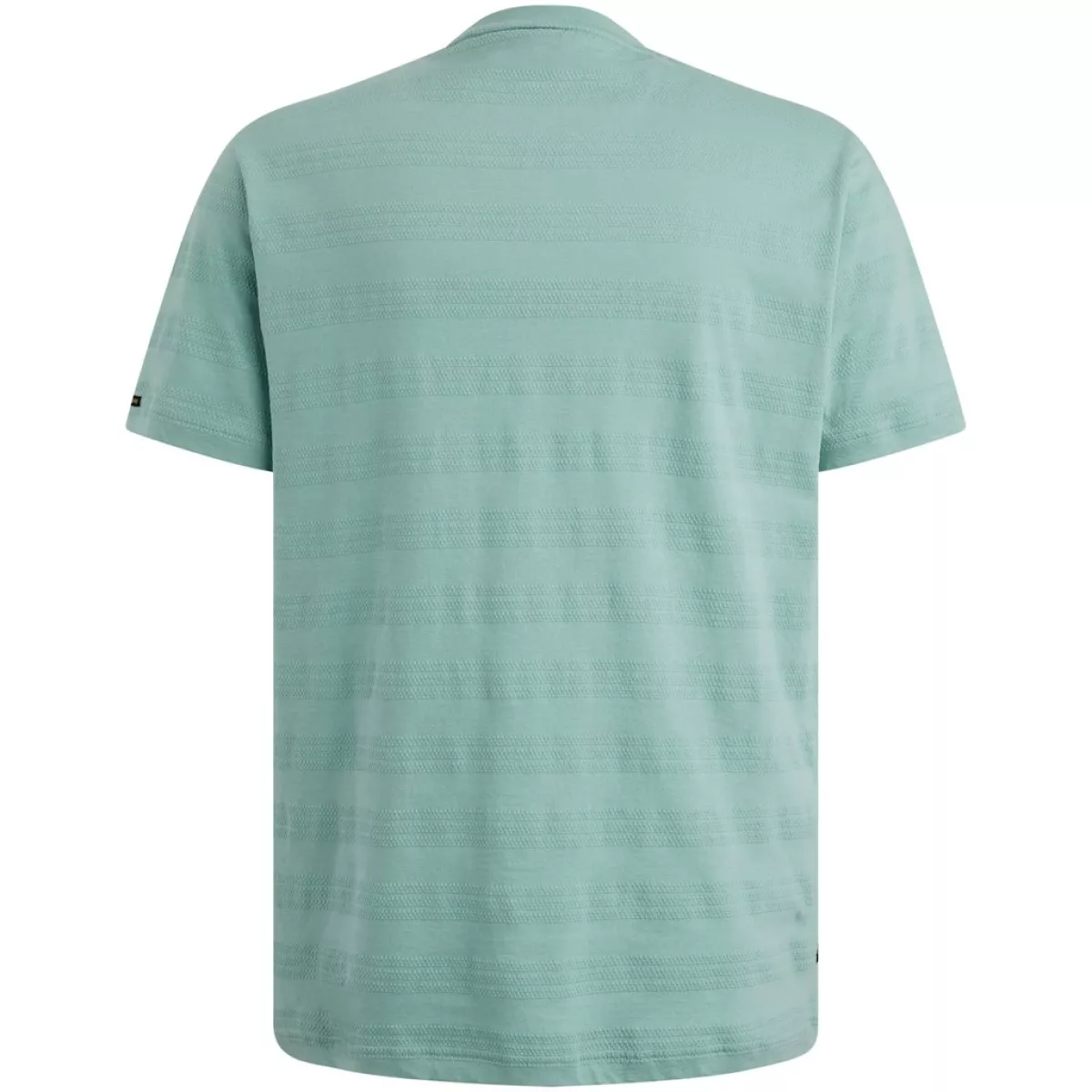 PME LEGEND-Short sleeve r-neck jacquard strip-PTSS2505573-5149 Cameo blue-BLAUW