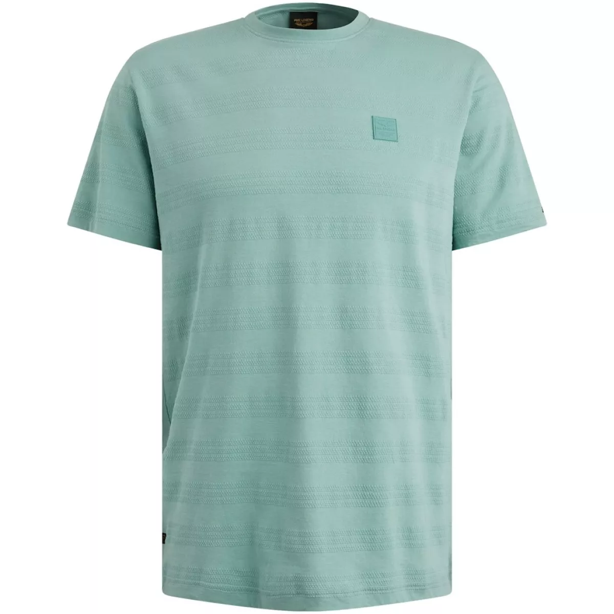 PME LEGEND-Short sleeve r-neck jacquard strip-PTSS2505573-5149 Cameo blue-BLAUW