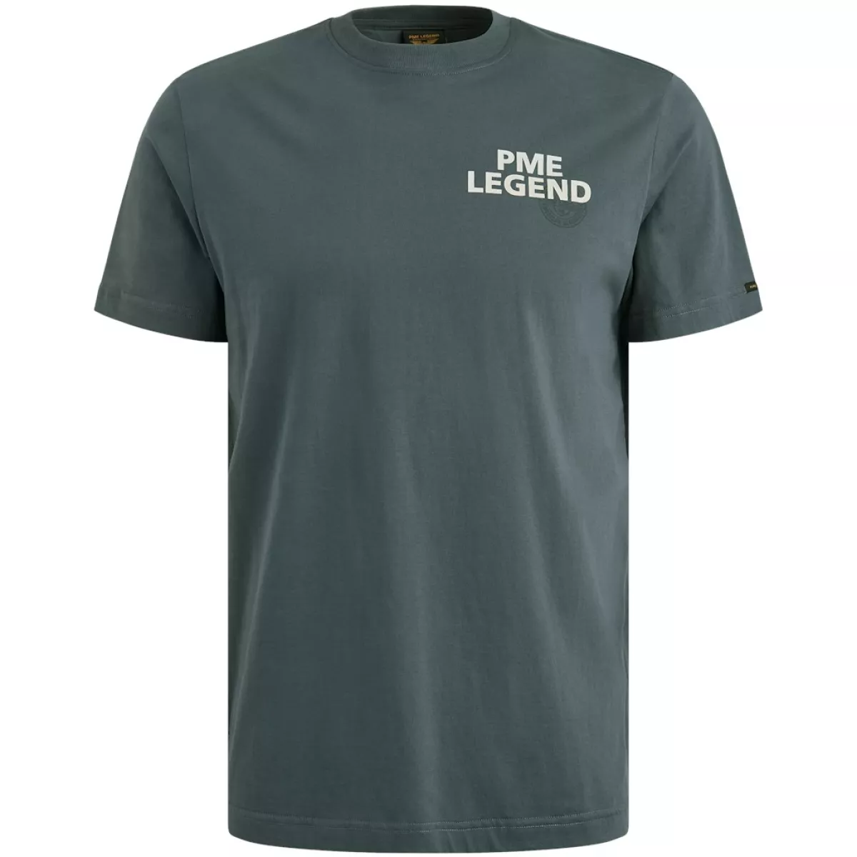 PME LEGEND-Short sleeve r-neck single jersey-PTSS2505571-9076 Dark slate-GRIJS