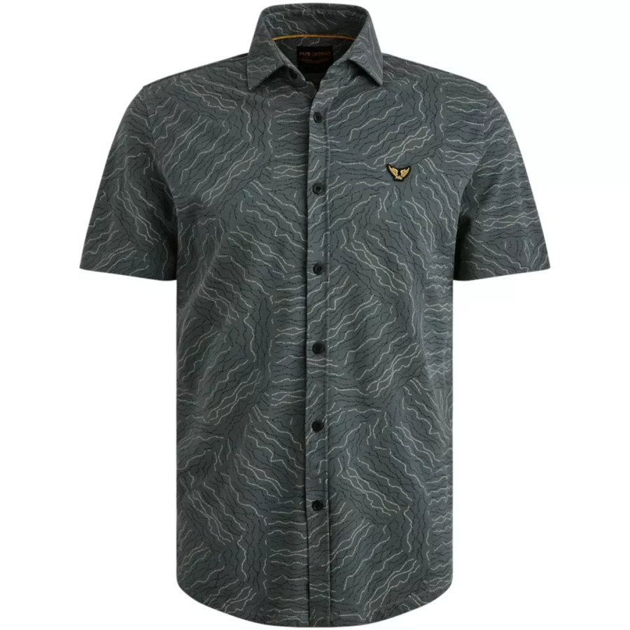 PME LEGEND-Short Sleeve Shirt Print on Jersey-PSIS2505229-9076 Dark slate-GRIJS