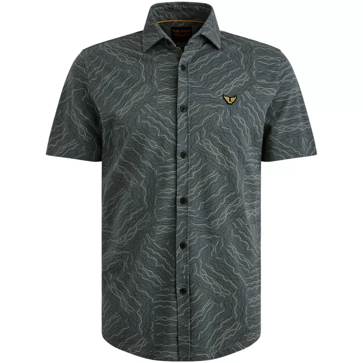 PME LEGEND-Short Sleeve Shirt Print on Jersey-PSIS2505229-9076 Dark slate-GRIJS