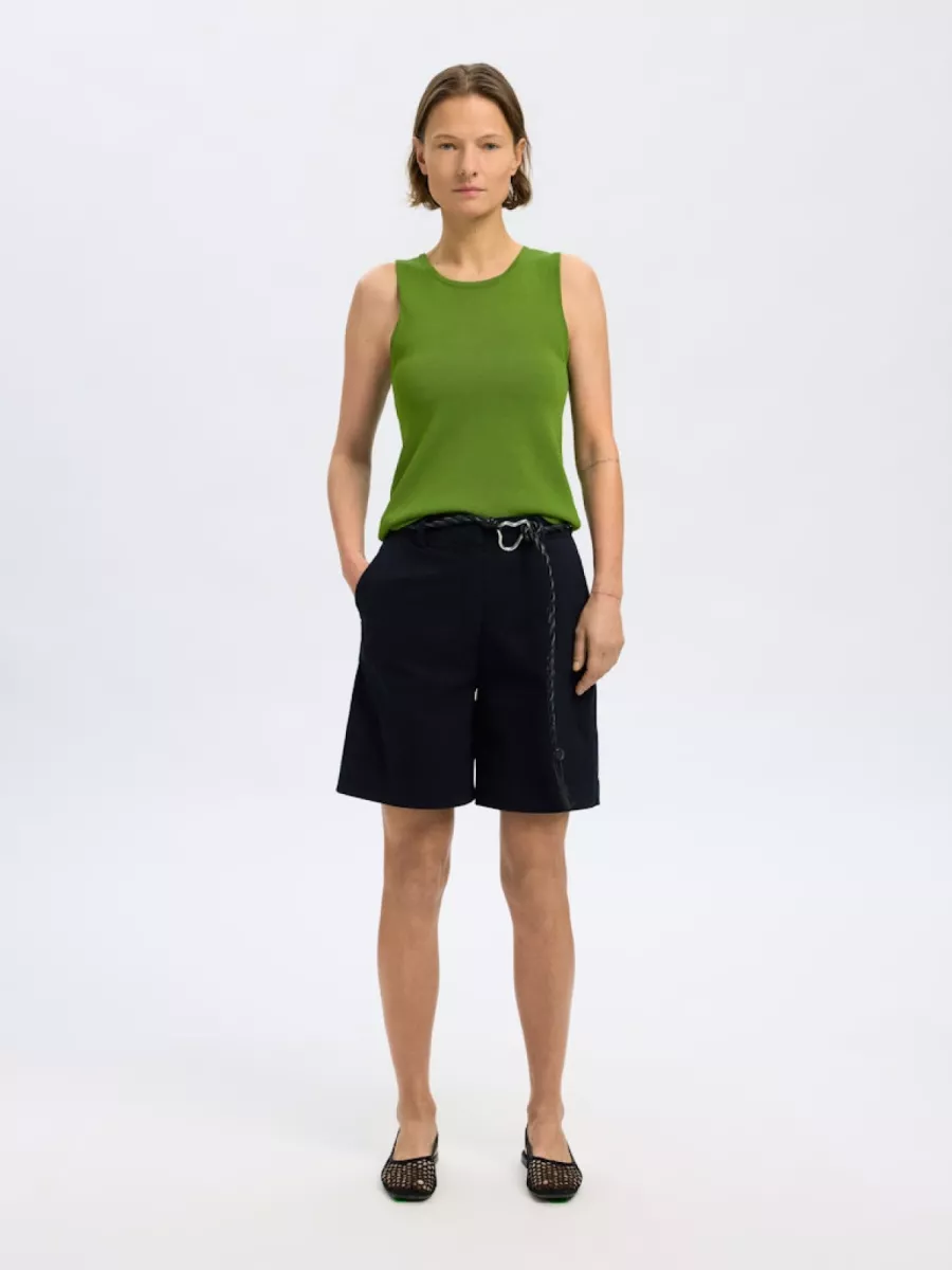 Selected Femme-SLFMOON SUS SL KNIT TOP B-16093769-Spindle Tee-GRASGROEN