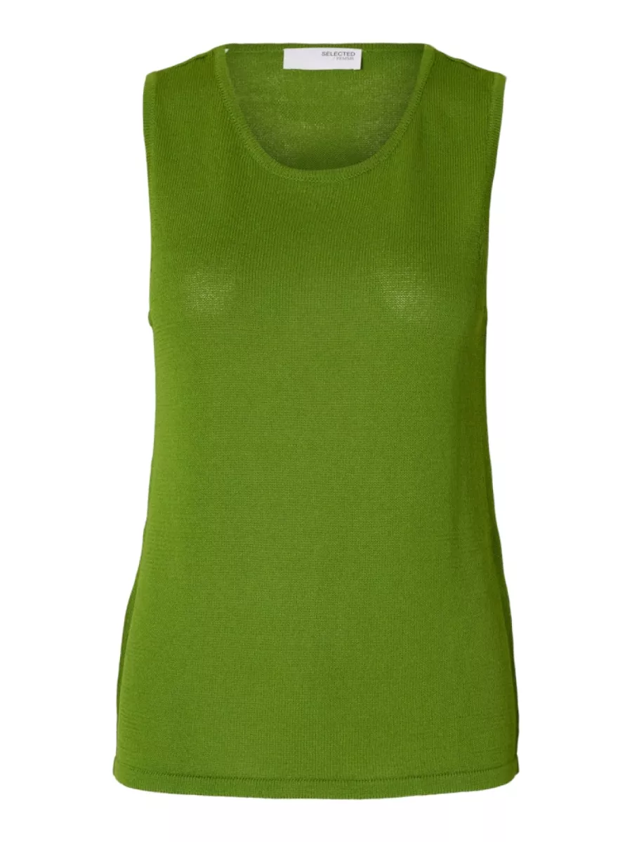 Selected Femme-SLFMOON SUS SL KNIT TOP B-16093769-Spindle Tee-GRASGROEN
