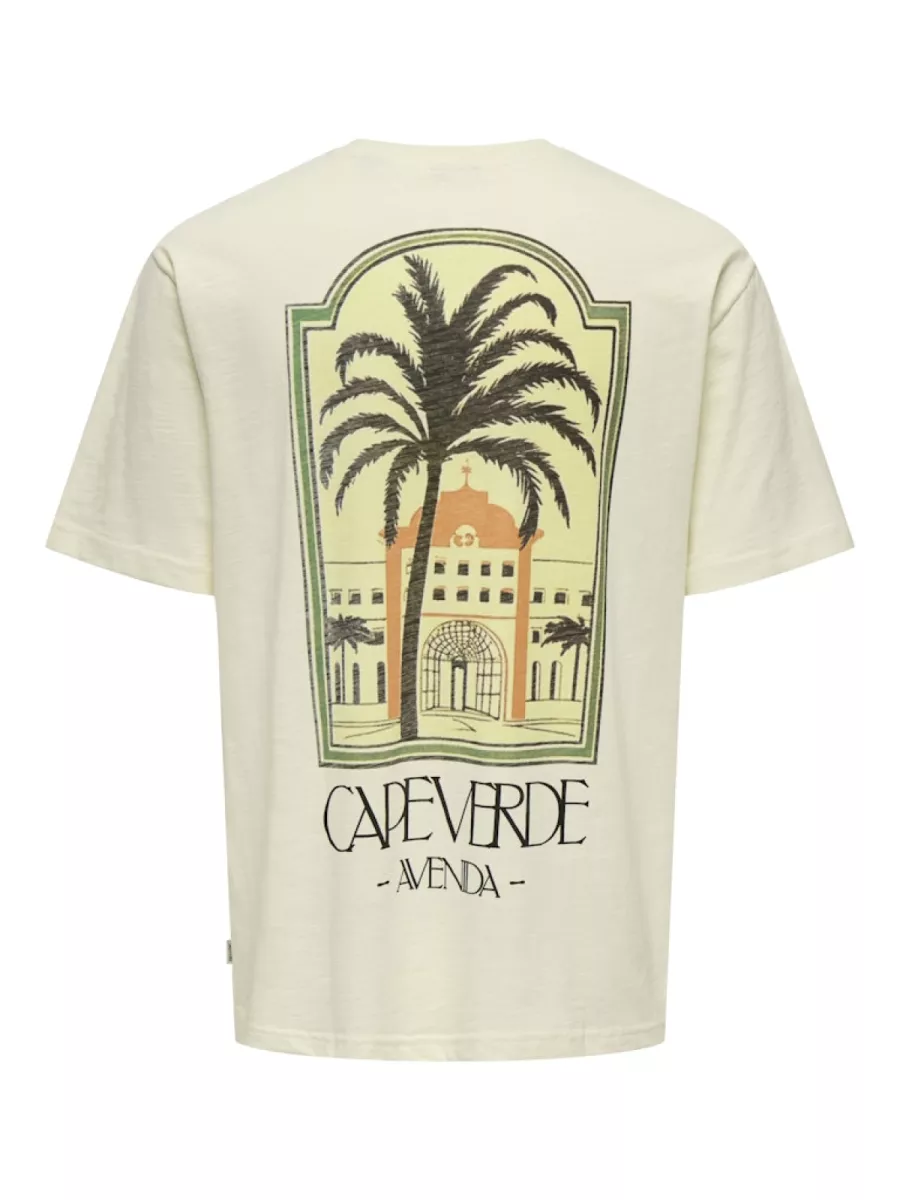 SONS-ONSLUIS PALM RLX SS TEE CS-22035584-Antique white-OFF WHITE