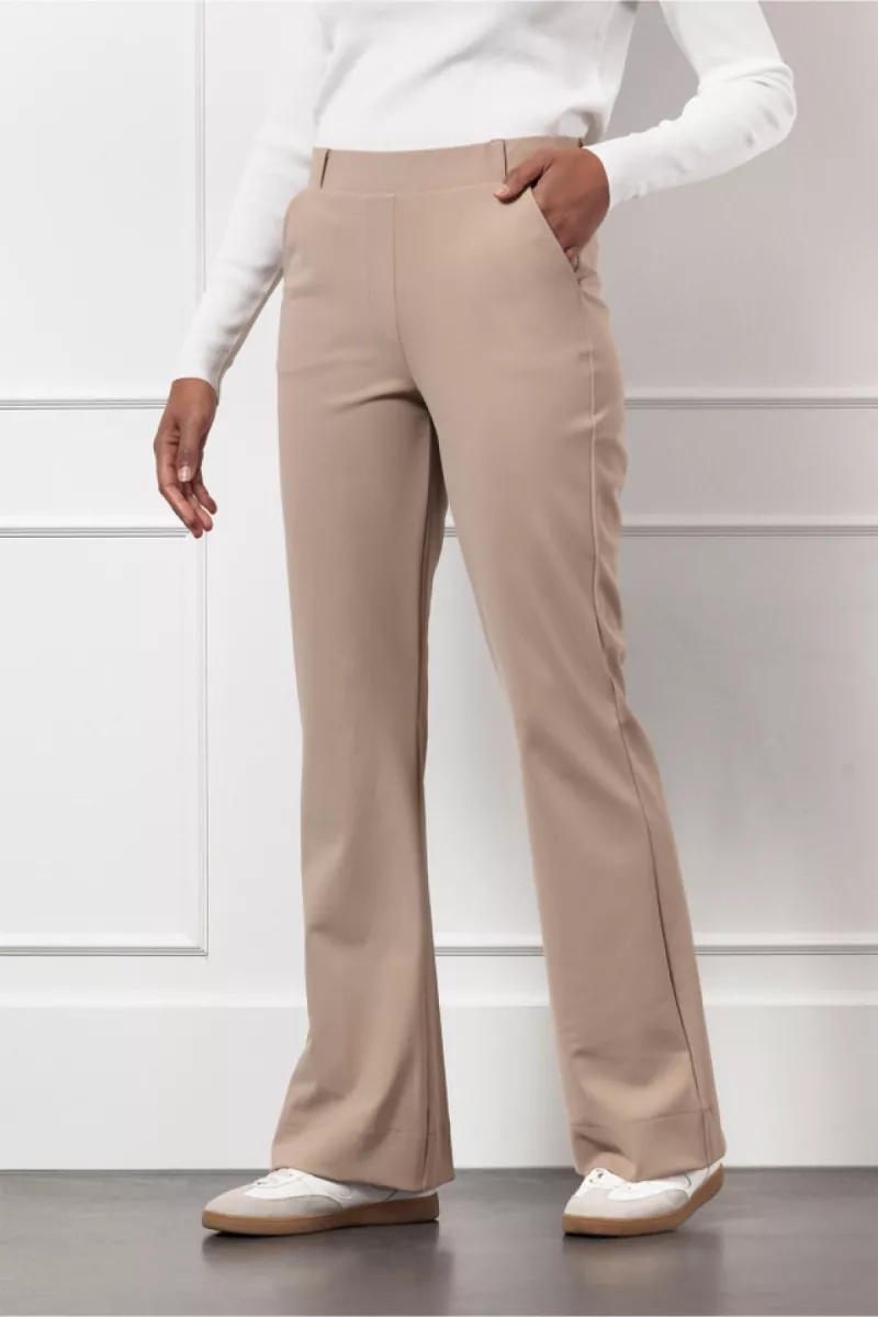 STUDIO ANNELOES-Flair bonded trousers-94800-2200 Latte-CAFE