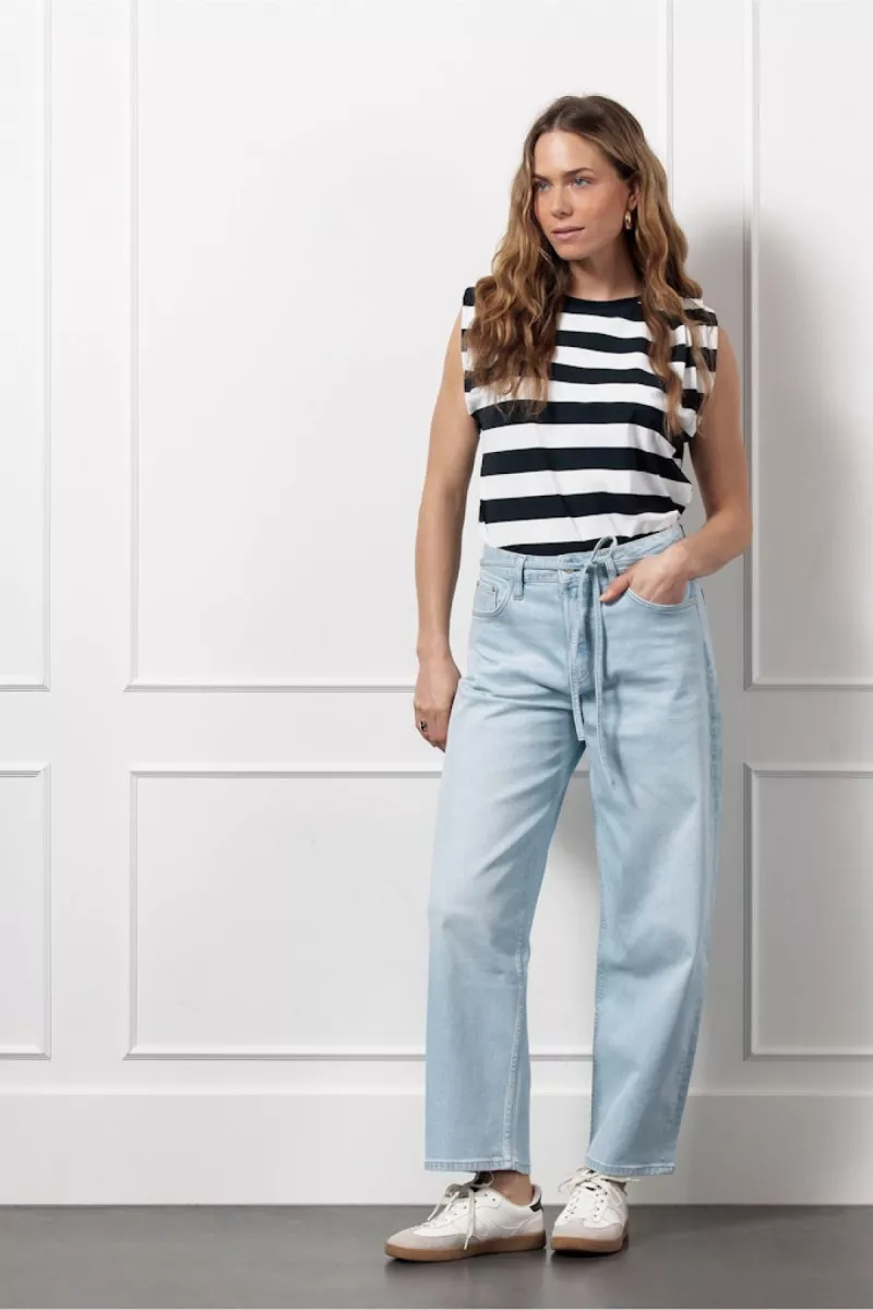 STUDIO ANNELOES-Leona stripe top-12805-6911 dark blue/off white-DONKER BLAUW