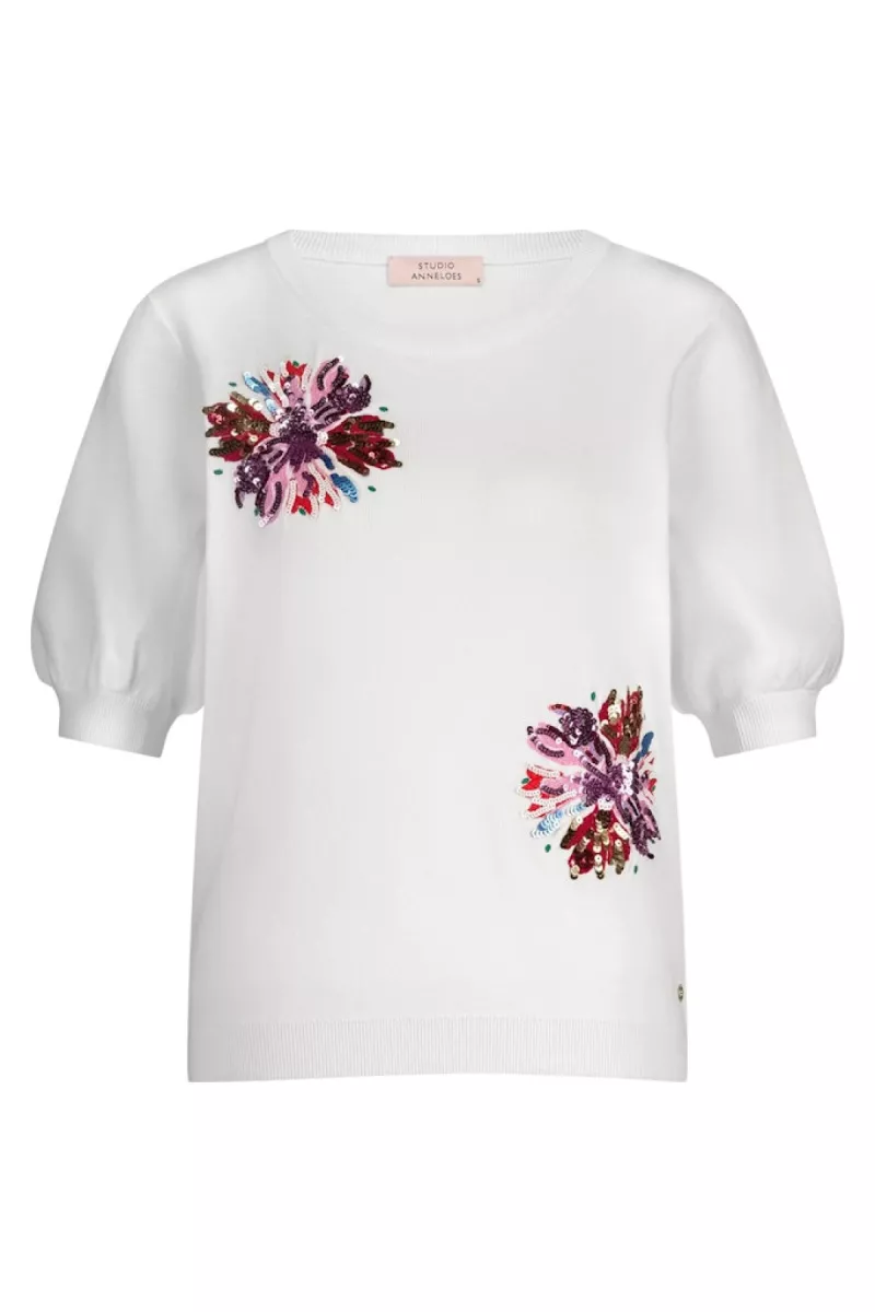 STUDIO ANNELOES-Omira flower pullover-12827-1100 off white-OFF WHITE