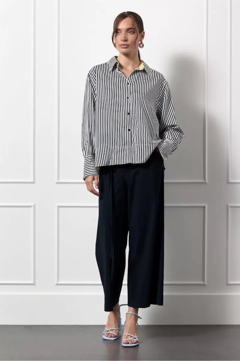 STUDIO ANNELOES-Tamar stripe blouse-12764-6911 dark blue/off white-DONKER BLAUW