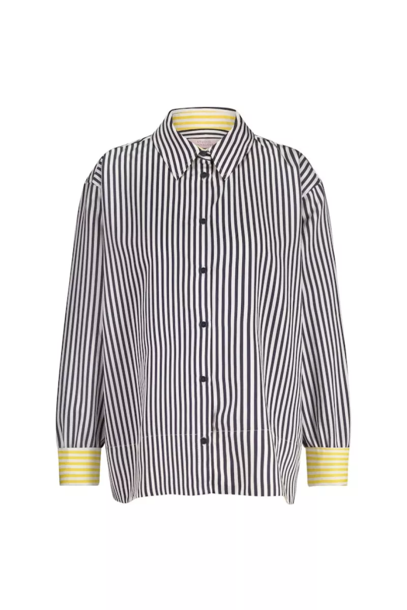 STUDIO ANNELOES-Tamar stripe blouse-12764-6911 dark blue/off white-DONKER BLAUW