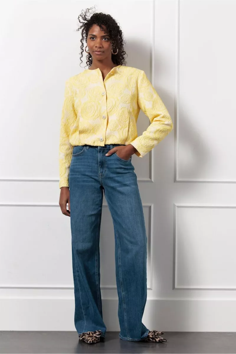 STUDIO ANNELOES-Wies jacquard jacket-12767-2000 golden yellow-GEEL