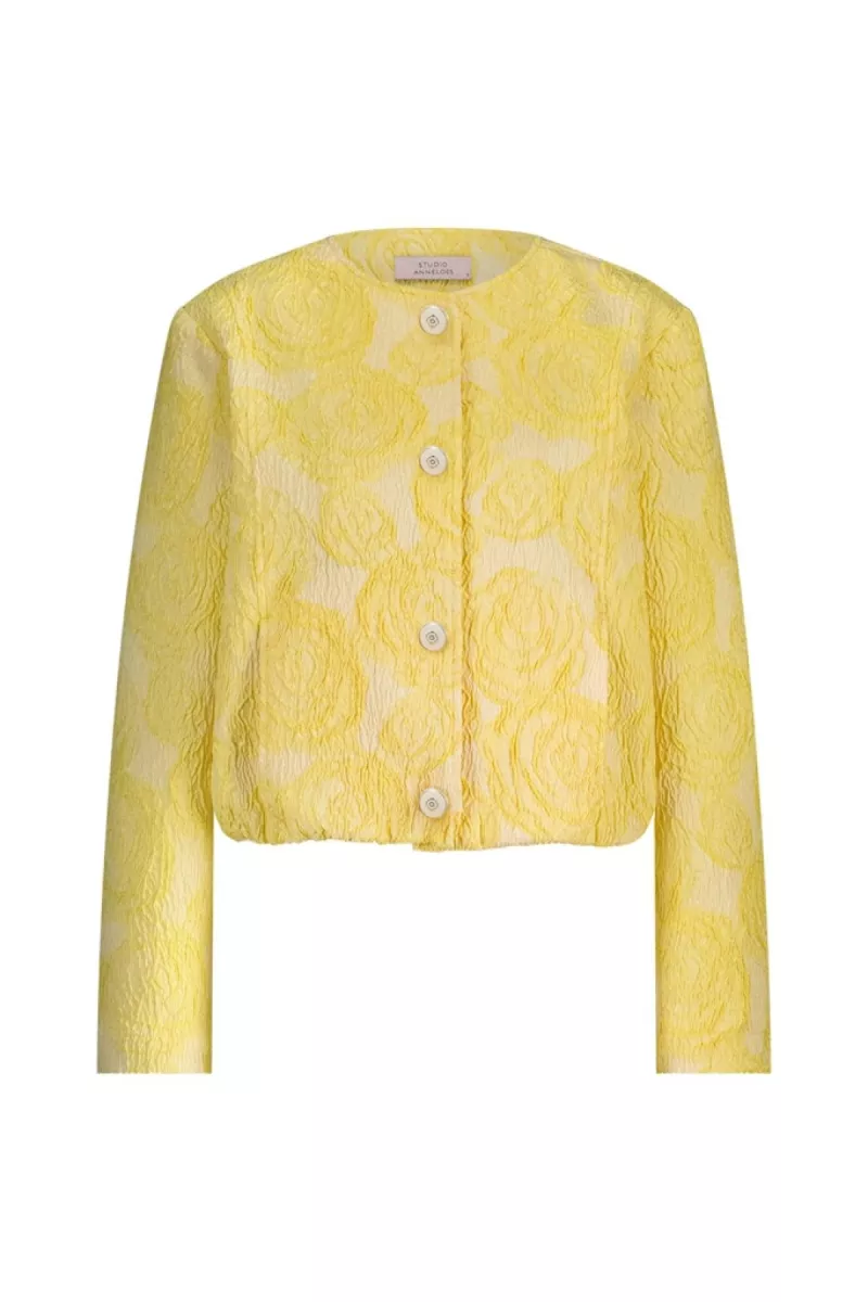 STUDIO ANNELOES-Wies jacquard jacket-12767-2000 golden yellow-GEEL