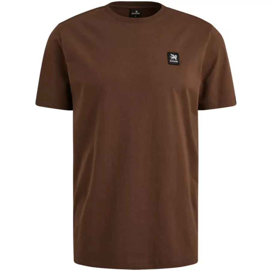 Vanguard-Short sleeve r-neck cotton elastan-VTSS2505550-8252 Chocolate fondant-BRUIN