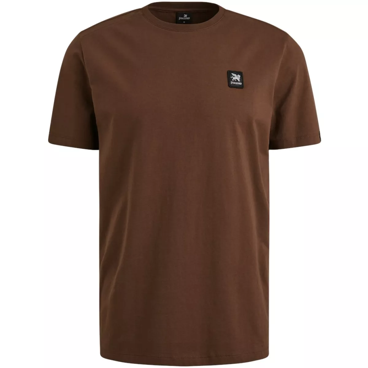 Vanguard-Short sleeve r-neck cotton elastan-VTSS2505550-8252 Chocolate fondant-BRUIN