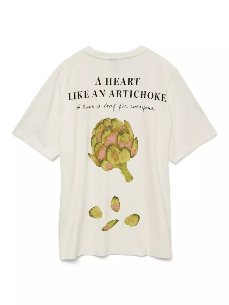 VERO MODA-VMAYA CATY SS TOP BOX JRS GA-10329799-Artichoke-OFF WHITE
