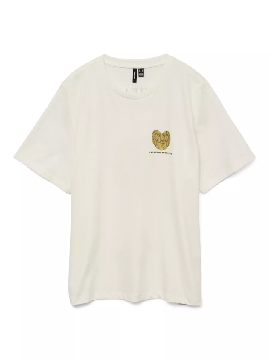 VERO MODA-VMAYA CATY SS TOP BOX JRS GA-10329799-Artichoke-OFF WHITE