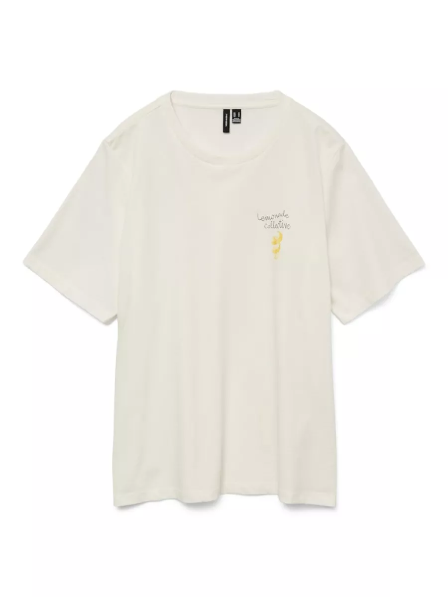 VERO MODA-VMAYA CATY SS TOP BOX JRS GA-10329799-Lemonade-OFF WHITE
