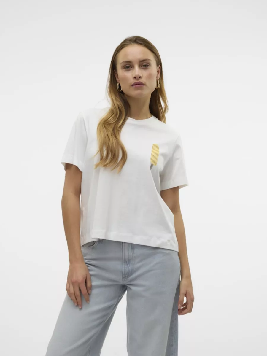 VERO MODA-VMBERTA METTE SS TOP BOX JRS-10328168-Ice Cream-OFF WHITE